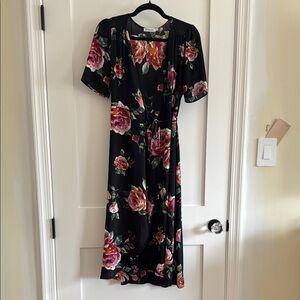 Pink and Orange Floral Midi Sundress